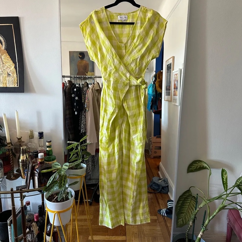 Yellow Plaid Jumpsuit